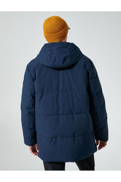 Koton Puffer Jacket Hooded Zippered Pocket Detailed Snap Button