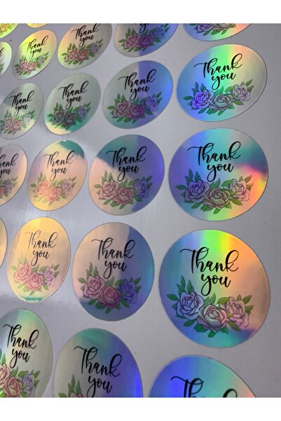 cakaybu Autocolant cu hologramă de mulțumire (24 bucăți - 4,4 cm) |   Etichet...