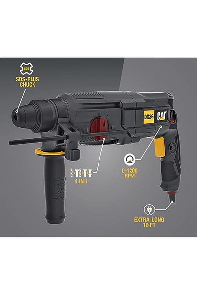 Caterpillar Cat Dx26 800w 26mm Rotary Hammer Sds Plus, 3j Impact Energy