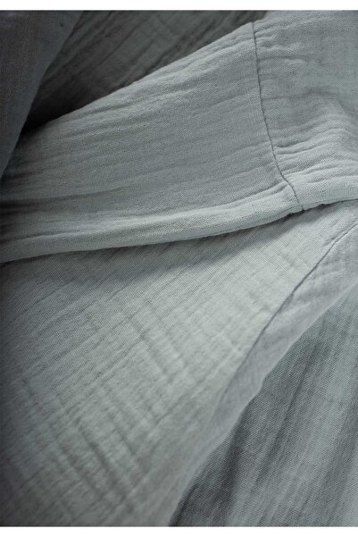 Cigit 2-9 Years Children's Mint Green Double Layer Muslin Bathrobe