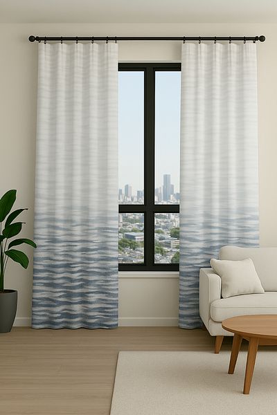Premier Home Gradient Background Curtain 160X260 Navy Blue