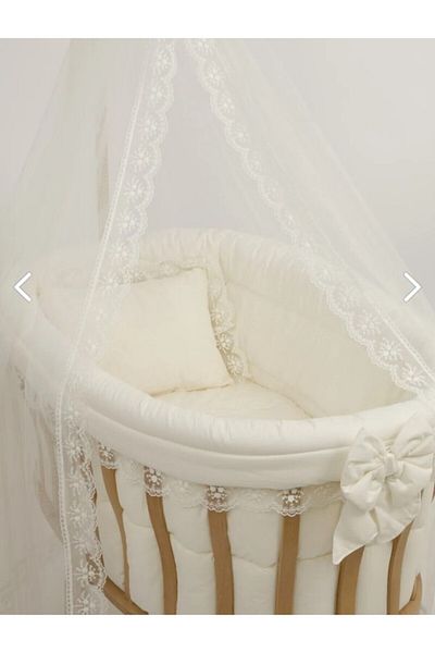BebeK on For Cream French Plain Side Protection for Crib - Basket Crib Not Included