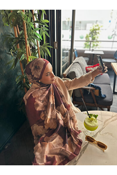 Oxygen Scarfs Βαμβακερό μεταξωτό σάλι με μοτίβο Rosaline-13000