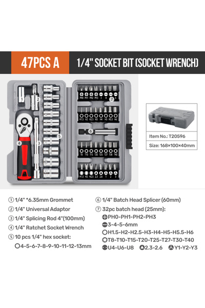 Choice مجموعة مفكات براغي سريعة الفك من أبولو، مقاس 1/4 بوصة، 47 قطعة، مصنوعة...