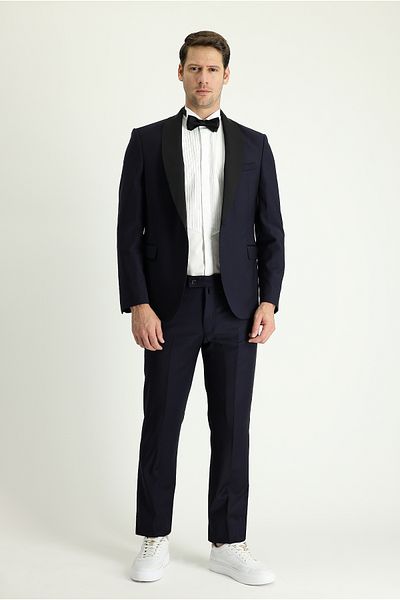 Kiğılı Slim Fit Slim Fit Shawl Collar Wool Tuxedo & Groom Suit