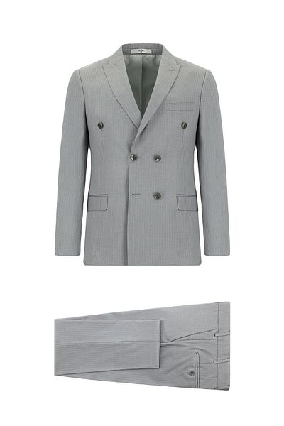 Kiğılı Super Slim Fit Extra Slim Fit Striped Double Breasted Suit