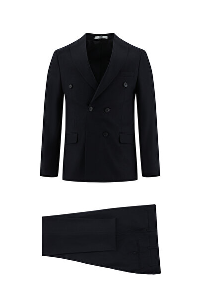 Kiğılı Super Slim Fit Ekstra Dar Kesim Kruvaze Takım Elbise