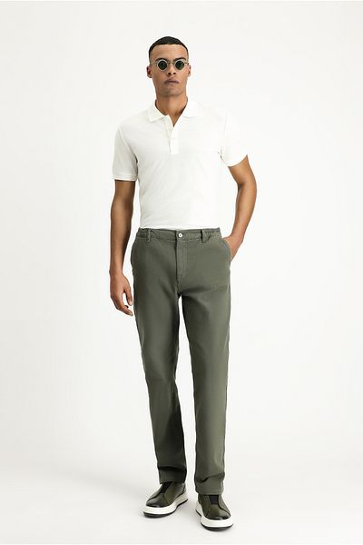 Kiğılı Regular Fit Lycra Canvas / Chino Pants with Elastic Waist