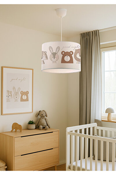 HOMİNG Homing Kids Kumaş Tavşan Baskılı Çocuk Odası Sarkıtı 28'lik AYD-3524