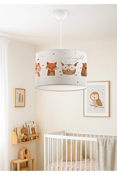 HOMİNG Homing Kids Kumaş Baykuş Baskılı Çocuk Odası Sarkıtı 28'lik AYD-3525