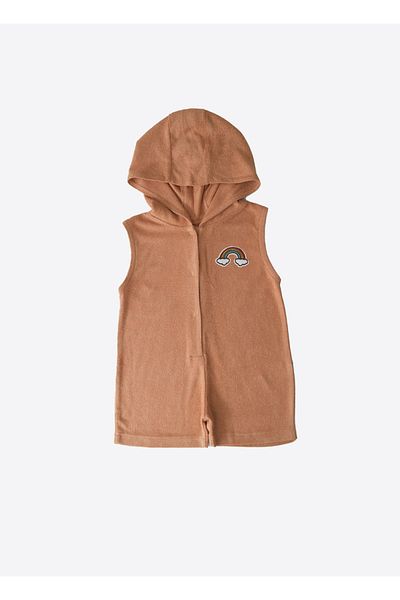 kitikate Organic Men's Terry Shorts Overalls Cinnamon