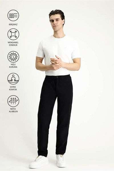 Kiğılı Techno-Line Slim Fit - Slim Fit Elastic Waist Drawstring Lycra Classic Pants