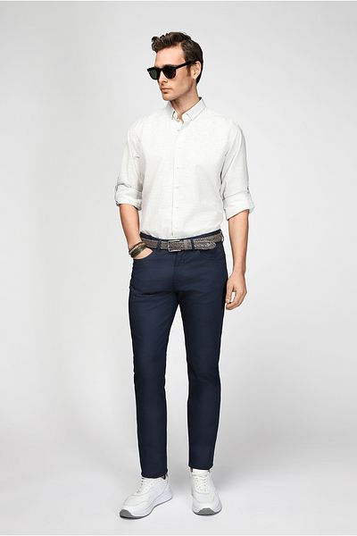 Kiğılı Slim Fit Slim Fit Lycra Patterned Canvas / Chino Trousers