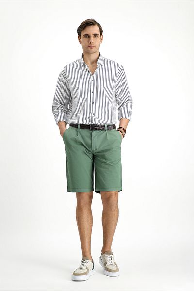 Kiğılı Cotton Pleated Bermuda Shorts