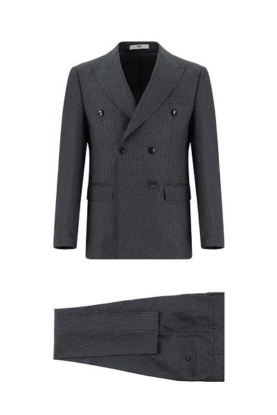 Kiğılı Patterned Super Slim Fit Double-breasted Suit - Extra Slim Fit
