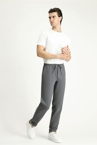 Kiğılı Techno-Line Slim Fit Slim Fit Elastic Waist String Lycra Classic Fabric Trousers
