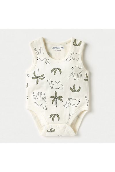 Juniors Desert Safari Print Sleeveless Bodysuit