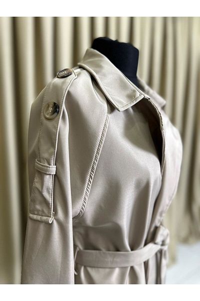 VELLICHOR Waist Trench Coat Beige