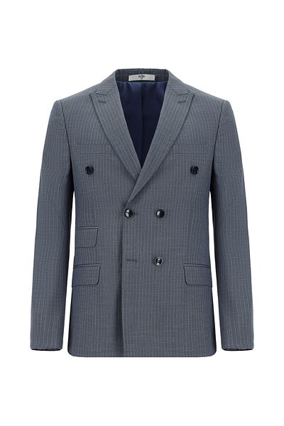 Kiğılı Super Slim Fit Extra Slim Fit Striped Double Breasted Suit
