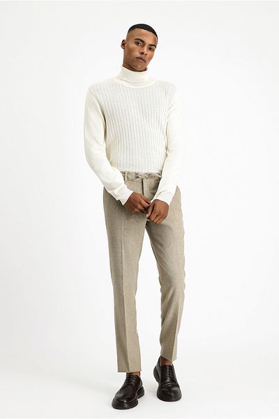 Kiğılı Slim Fit Slim Fit Woolen Elastic Waist Drawstring Classic Trousers