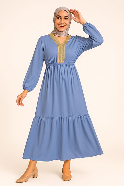 Lilo Co V-Neck Crochet Dress