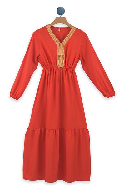 Lilo Co V-Neck Crochet Dress