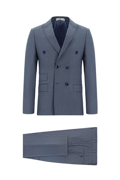 Kiğılı Super Slim Fit Extra Slim Fit Striped Double Breasted Suit