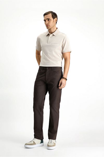 Kiğılı Slim Fit Slim Fit Lycra Patterned Canvas / Chino Trousers