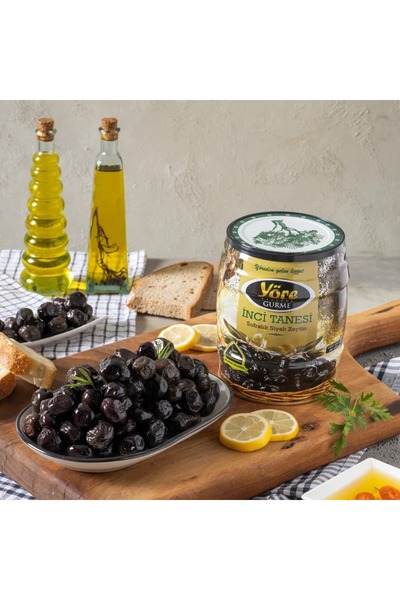 Yöre Gurme Inci Tanesi Yağlı Siyah Zeytin 750 gr (201-230 / XL) 750 gr Teneke