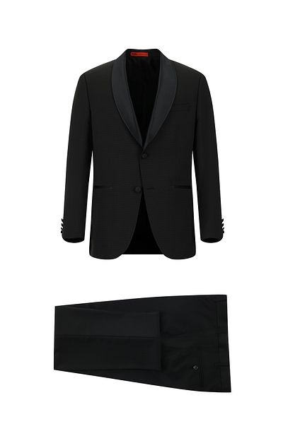 Kiğılı Shawl Collar Regular Fit Tuxedo - Dobby Groom Suit