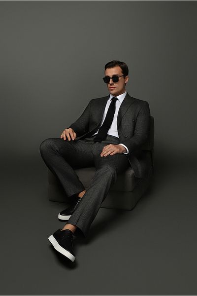 Kiğılı Slim Fit Slim Fit Linen Blended Double Breasted Suit