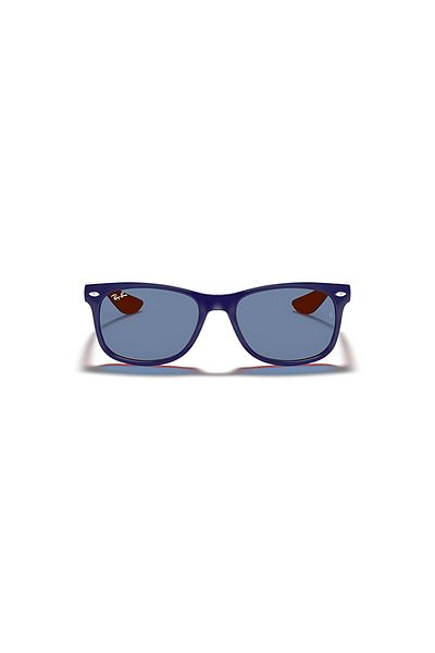 Ray-Ban Junior Rj 9052s 17880 47 Junior New Wayfarer Kids نظارات شمسية مربعة باللون الأزرق والبرتقالي