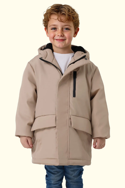 Firststops Зимове пальто для хлопчика водо- та вітронепроникне з капюшоном, 3 кишені та вітрозахисною курткою всередині