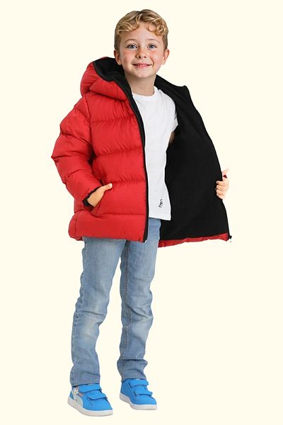 Firststops Red Boy's Jacket - Fleece, Pocket and Wind Resistant