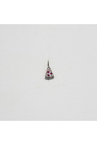 Piercing by Sever Pizza Model Steel Piercing… Silver/Silver Color and Transparent Stone (Targus Helix Conch Flat)