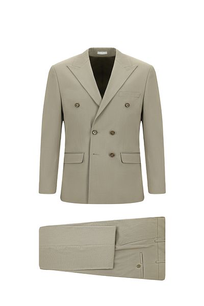 Kiğılı Super Slim Fit Extra Slim Fit Cotton Lyocell Double Breasted Suit