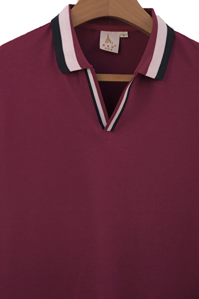 Lilo Co Maroon Stripe Polo