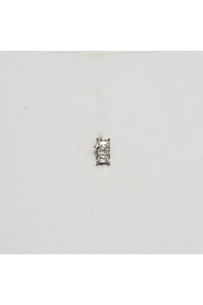 Piercing by Sever 4 Stone Model Steel Piercing… Silver/Silver Color and Transparent Stone (Targus Helix Conch Flat)