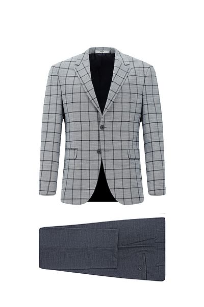 Kiğılı Slim Fit Slim Fit Checkered Combination Suit