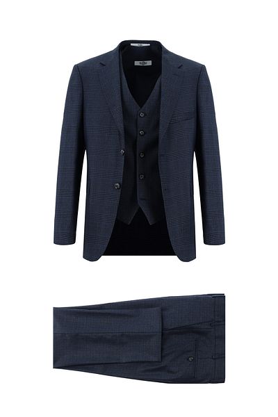 Kiğılı Slim Fit Slim Fit Plaid Vest Combination Suit