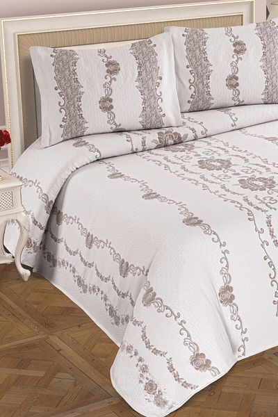 My Bed Home Collection طقم مفرش سرير مبطن من Deluxe Ezgi Model