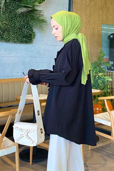 lamelif Flores Ruffled Tunic Black