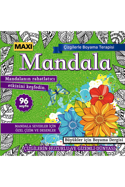 MAXİ Maxi Mandala Çizgilerle Boyama Terapisi 016
