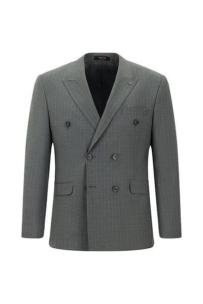 Kiğılı Regular Fit Wool Striped Double Breasted Suit