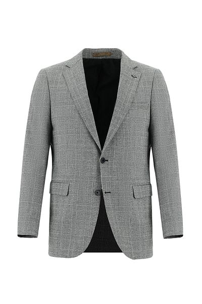 Abdullah Kiğılı Plaid Patterned Guabello Wool Suit - Regular Fit