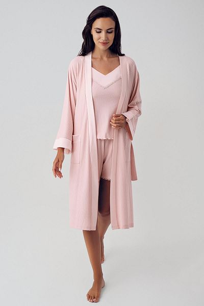 Artış Flexible Viscous Short Sling Women's Pajamas and Dressing Gown Shorts Set