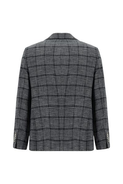 Abdullah Kiğılı Relax Fit Relaxed Cut Plaid Jacket