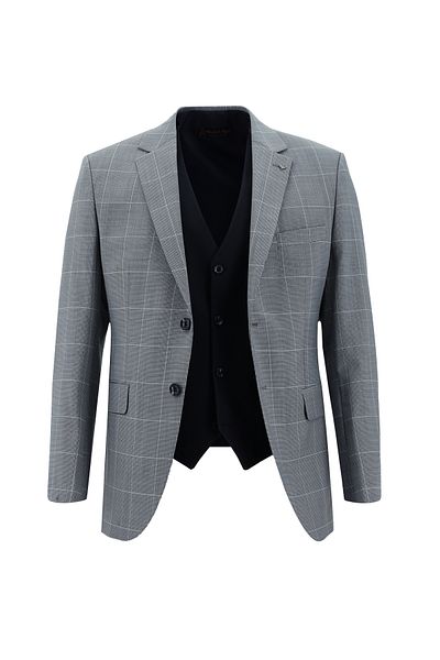 Abdullah Kiğılı Slim Fit Slim Fit Woolen Combination Vest Suit