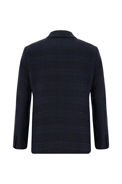 Abdullah Kiğılı Plaid Patterned Regular Fit Cashmere Jacket