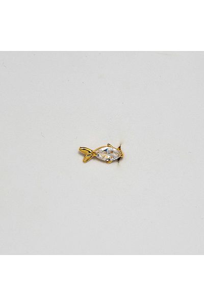 Piercing by Sever Fish Bone Steel Piercing… Gold/Gold Color and Transparent Stone (Targus Helix Conch Flat)